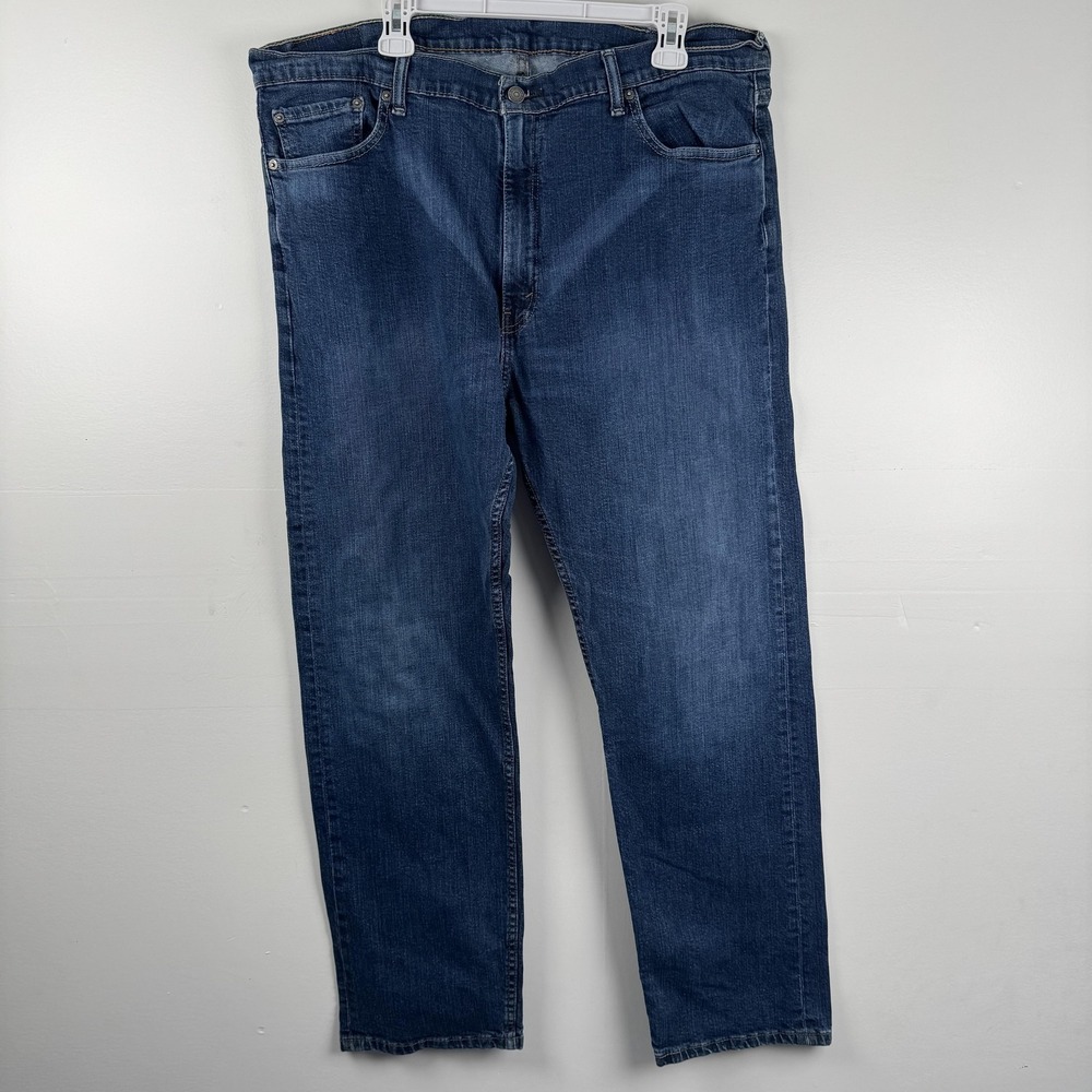 Levis 505 Jeans Mens 42x32 Blue Denim Straight Leg Regular Fit Medium Wash